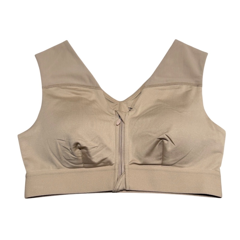 Tommie‎ Copper Womens Shoulder Support Zip Front Bra Nude Beige Posture Medium
